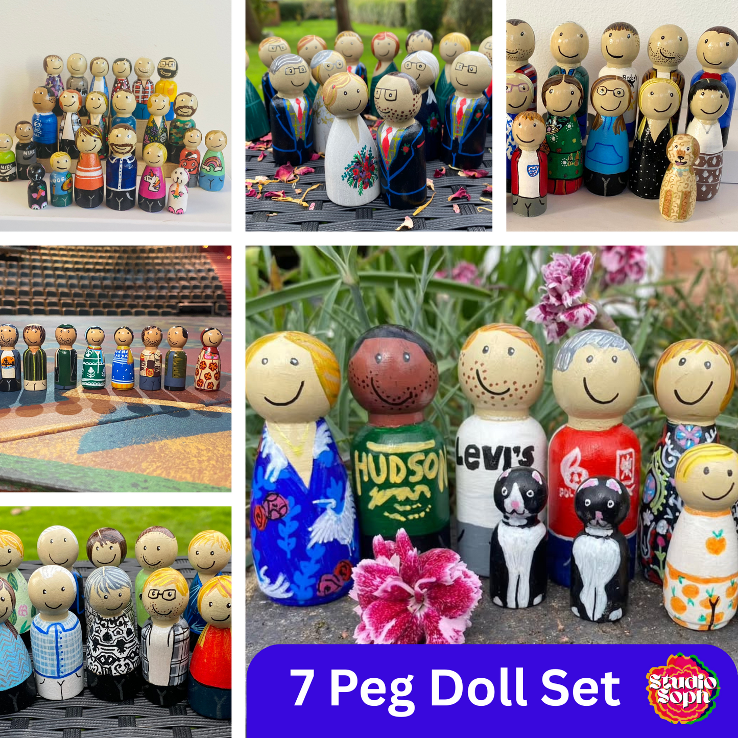 7 Peg Doll Set – A Crowd of Characters