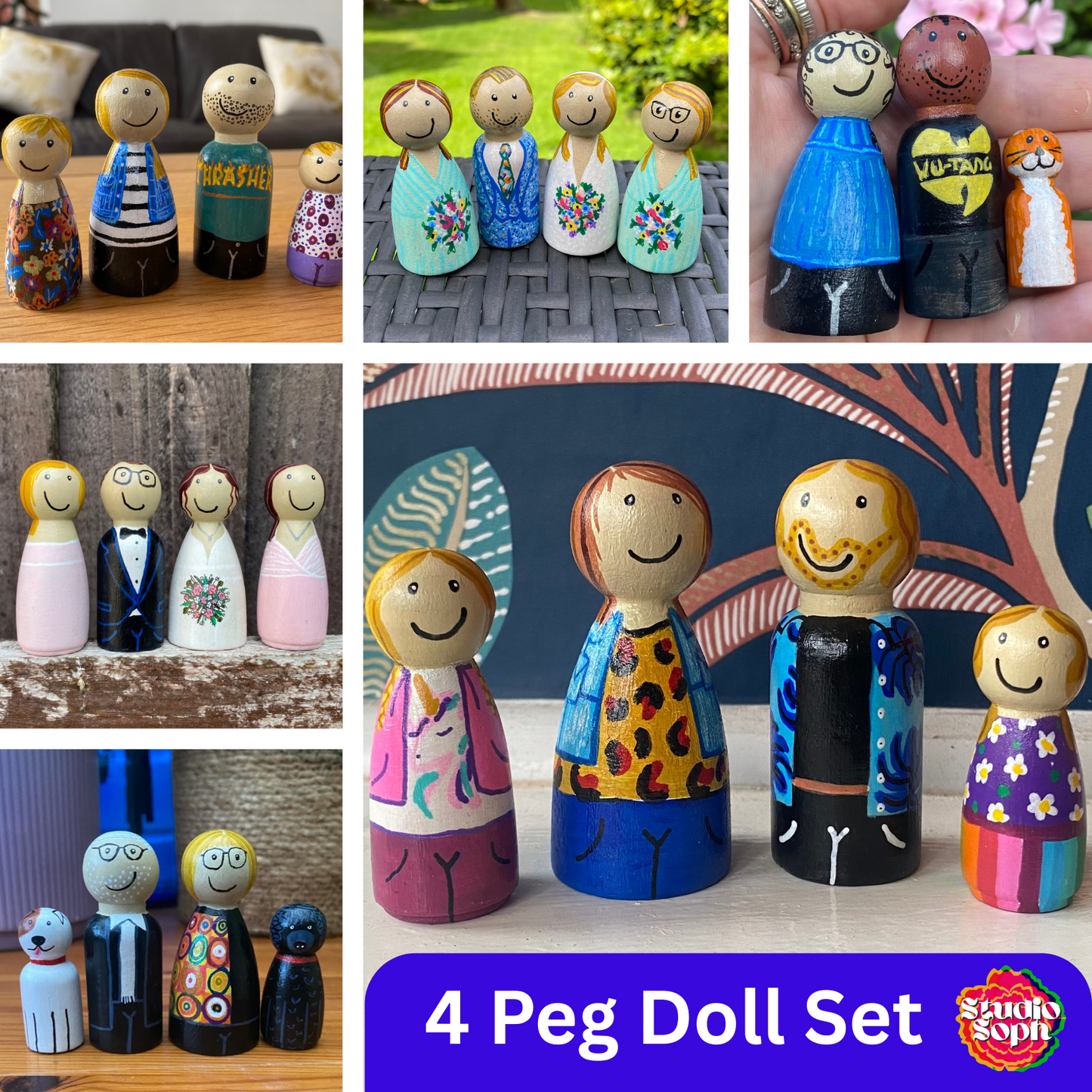4 Peg Doll Set – The Classic Family Keepsake