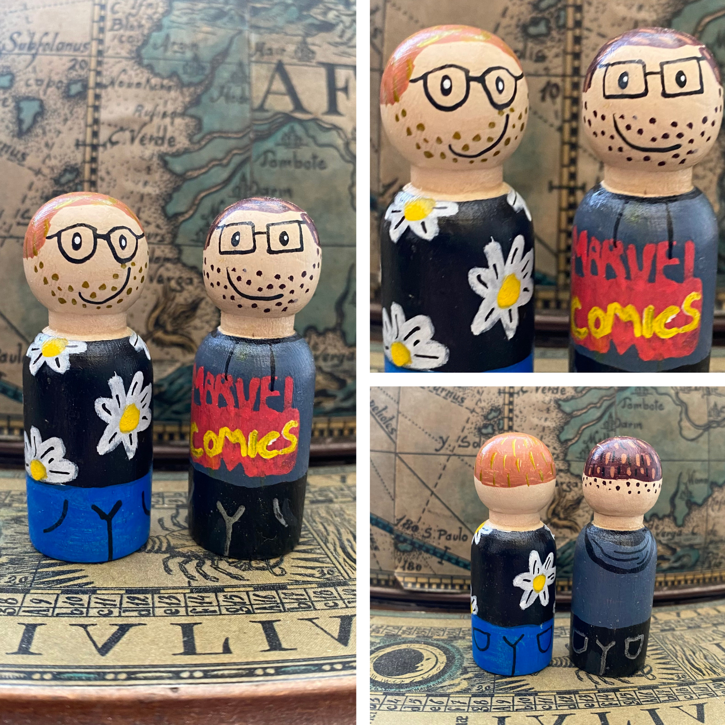 2 Peg Doll Set – Couples, Best Friends, Pets or Parent & Child