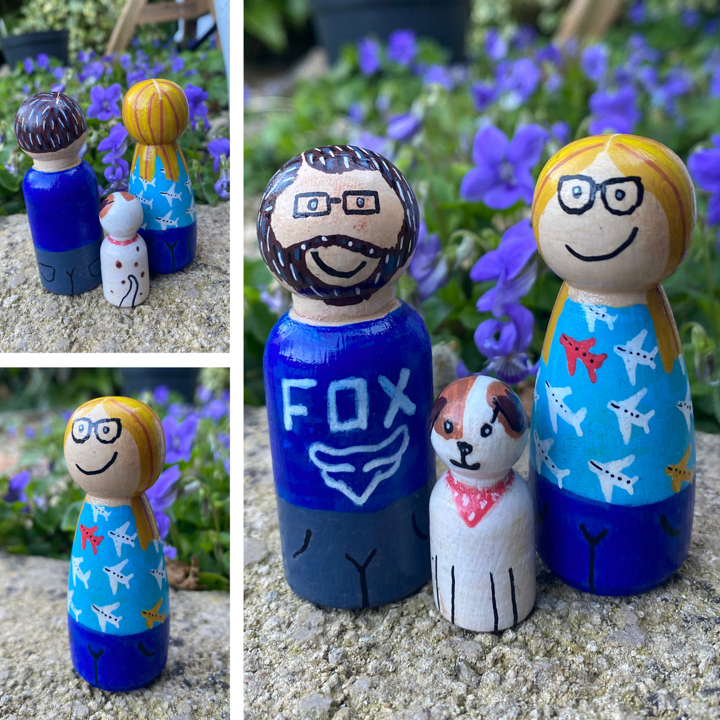 3 Peg Doll Set – Families, Siblings, Pets or Special Trios