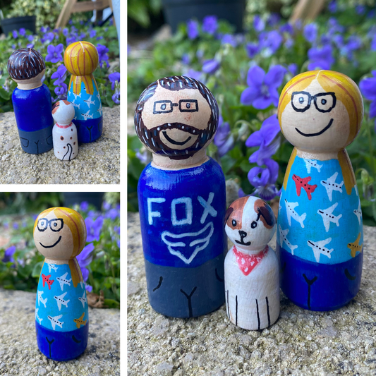 3 Peg Doll Set – Families, Siblings, Pets or Special Trios