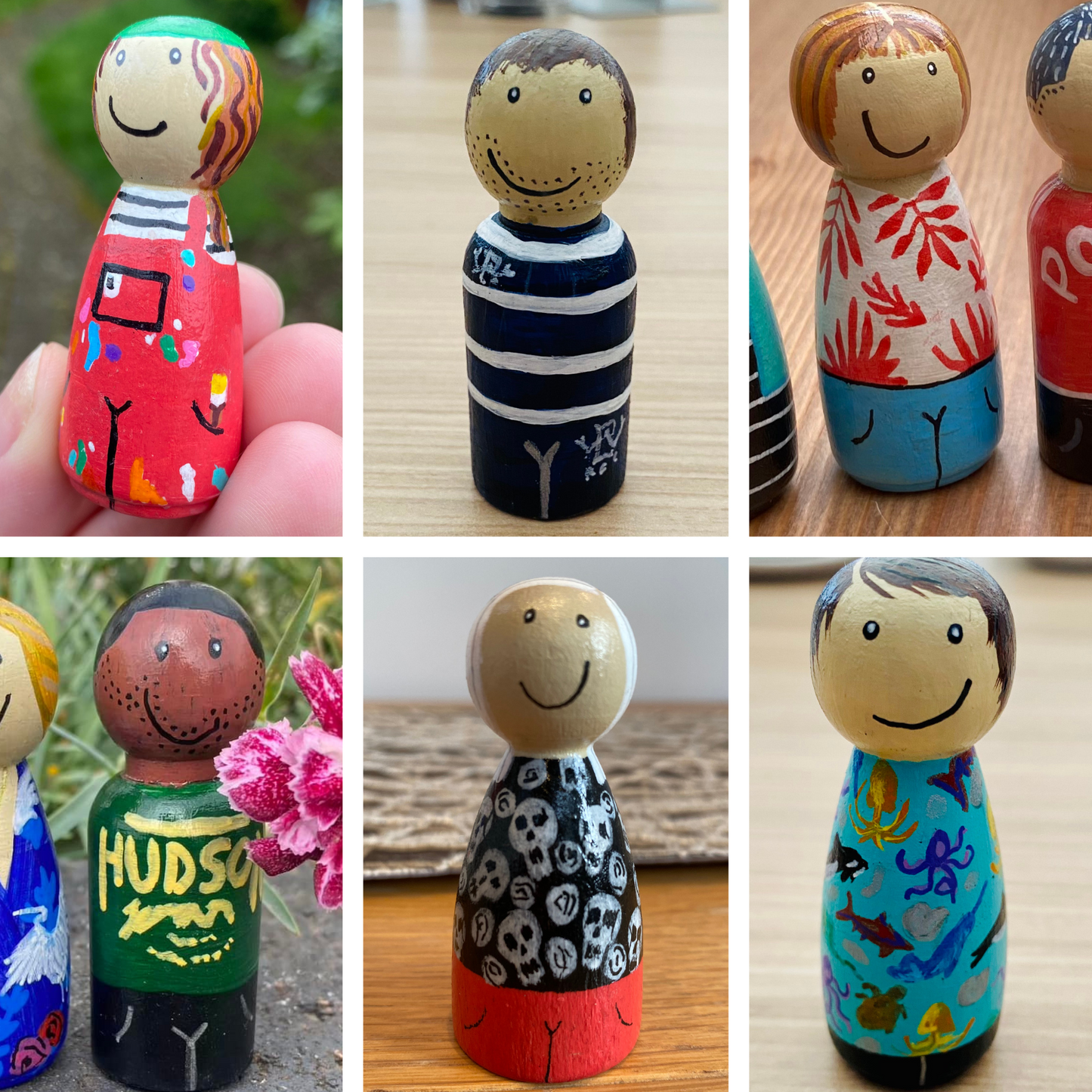 1 Peg Doll – Hand-Painted & Personalised from Your Photos