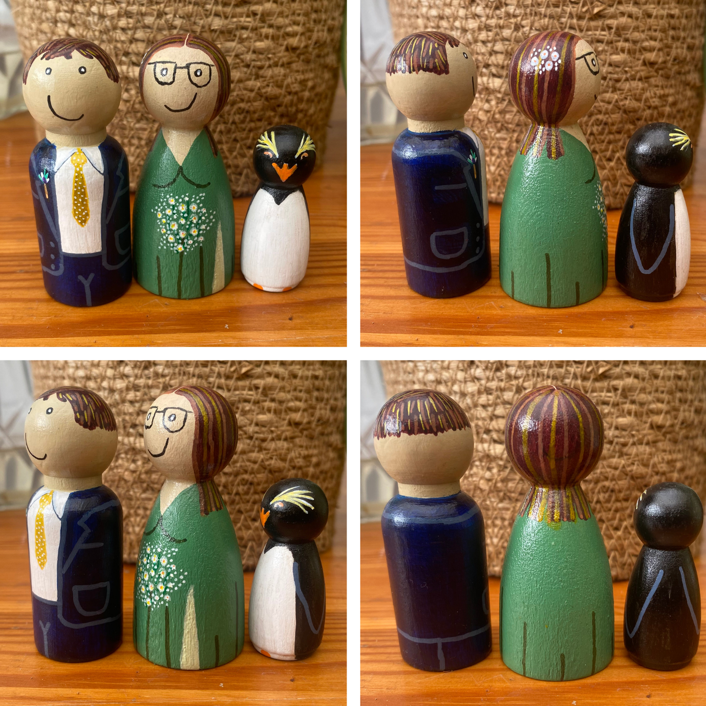 3 Peg Doll Set – Families, Siblings, Pets or Special Trios