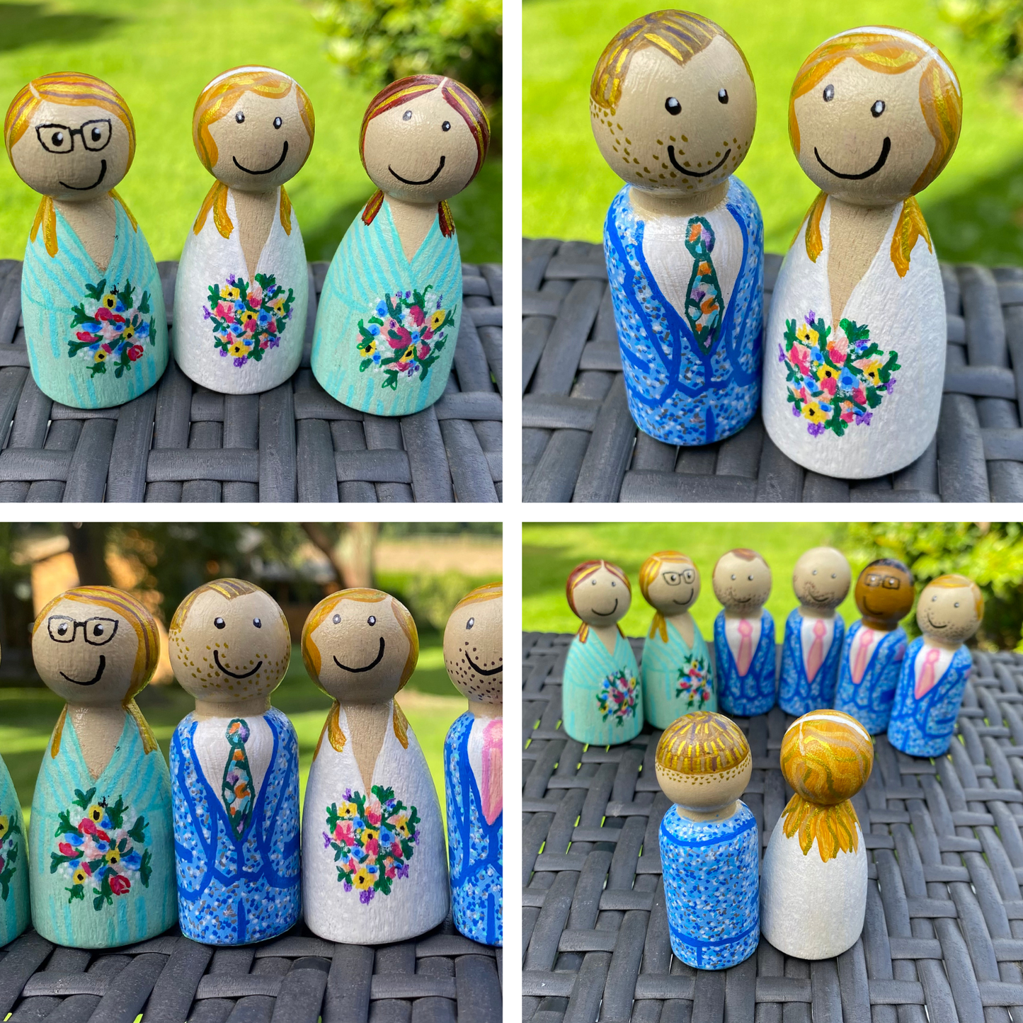 3 Peg Doll Set – Families, Siblings, Pets or Special Trios