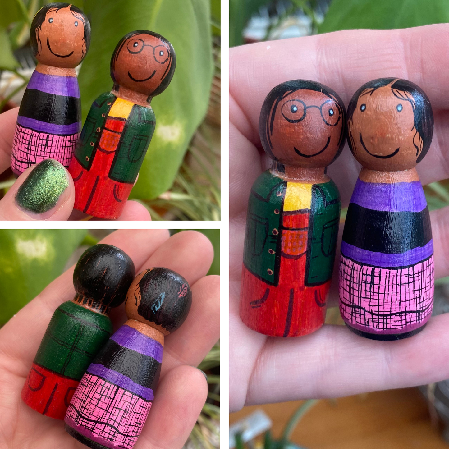 2 Peg Doll Set – Couples, Best Friends, Pets or Parent & Child