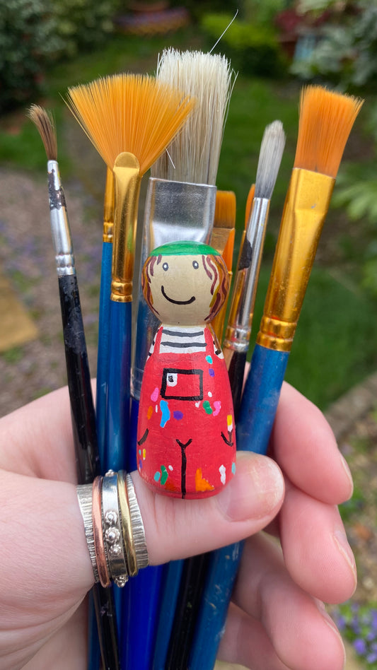 1 Peg Doll – Hand-Painted & Personalised from Your Photos